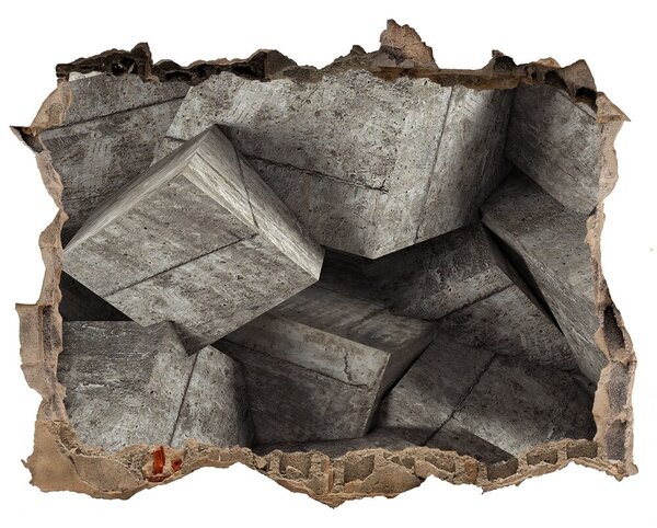 3d lyuk fal dekoráció Beton kocka