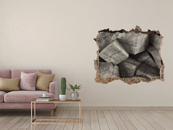 3d lyuk fal dekoráció Beton kocka
