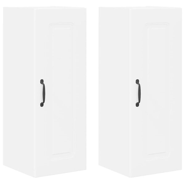 VidaXL Fali konyhaszekrény ajtóval 2 pcs Fehér 30 x 31 x 80 cm Faanyag