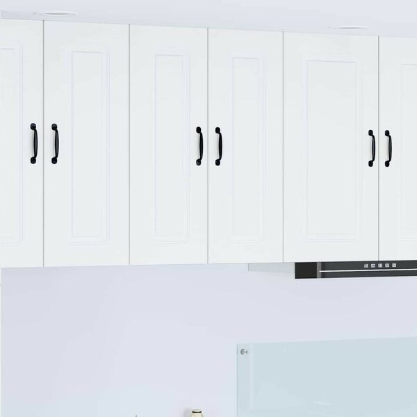 VidaXL Fali konyhaszekrény ajtóval 2 pcs Fehér 30 x 31 x 80 cm Faanyag