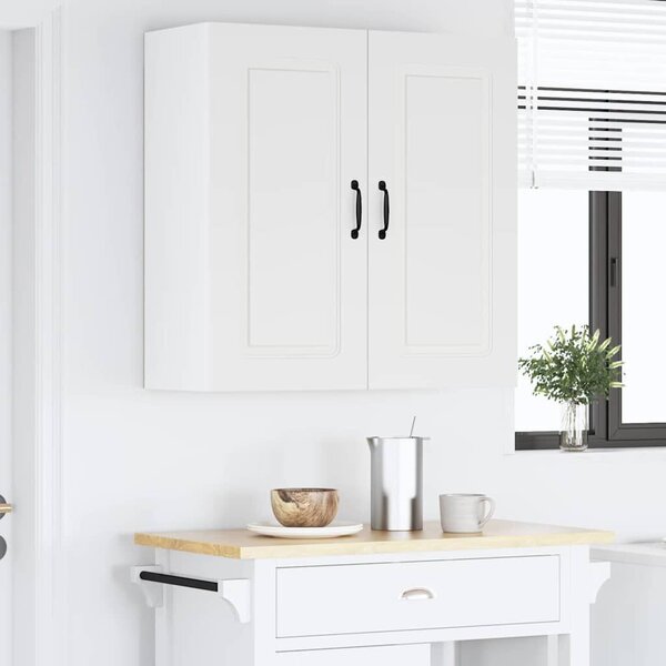 VidaXL Fali konyhaszekrény polcokkal Fehér 80 x 31 x 80 cm Faanyag