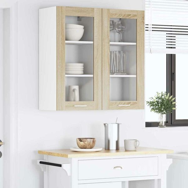 VidaXL Függő szekrény Riga 2 pcs Sonoma tölgy 40 x 31 x 80 cm Faanyag