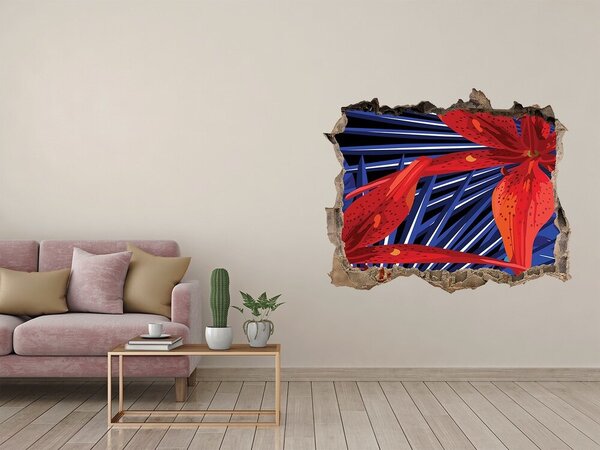 3d lyuk fal dekoráció Piros bicikli