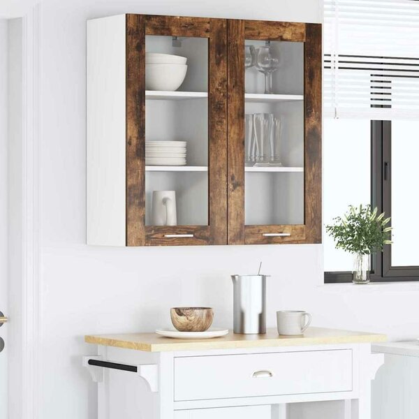 VidaXL Függő szekrény Riga 2 pcs Füstölt tölgy 40 x 31 x 80 cm Faanyag