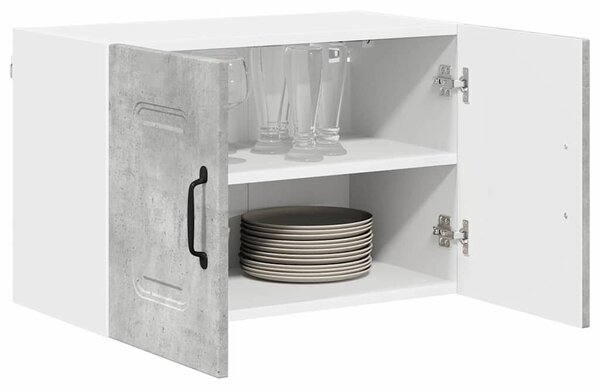 VidaXL Fali konyhaszekrény 2 pcs Beton Szürke 60 x 31 x 40 cm Faanyag