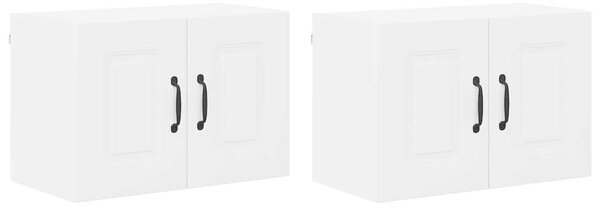 VidaXL Fali konyhaszekrény ajtóval 2 pcs Fehér 60 x 31 x 40 cm Faanyag