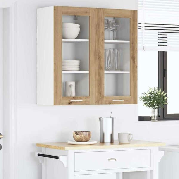 VidaXL Függő szekrény Riga 2 pcs Artisan tölgy 40 x 31 x 80 cm Faanyag