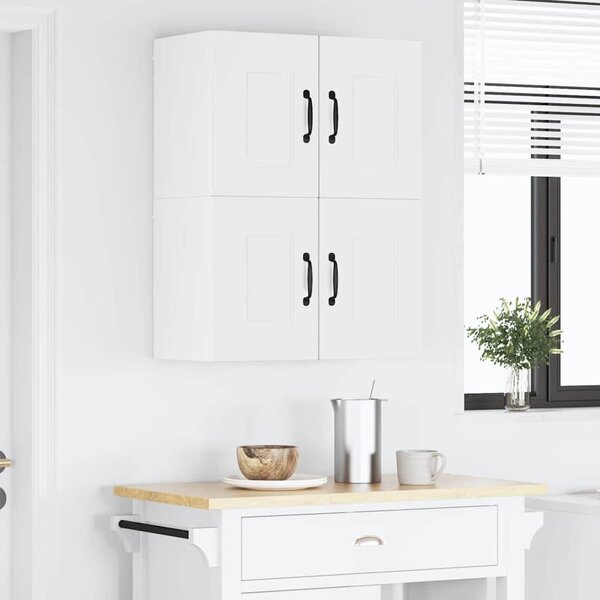 VidaXL Fali konyhaszekrény ajtóval 2 pcs Fehér 60 x 31 x 40 cm Faanyag
