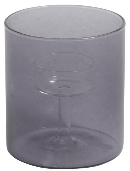 Sötétszürke üveg gyertyatartó Kave Home Rylee 9 cm
