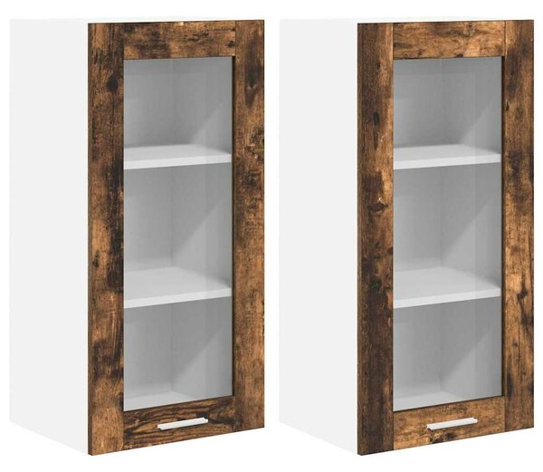 VidaXL Függő szekrény Riga 2 pcs Füstölt tölgy 40 x 31 x 80 cm Faanyag