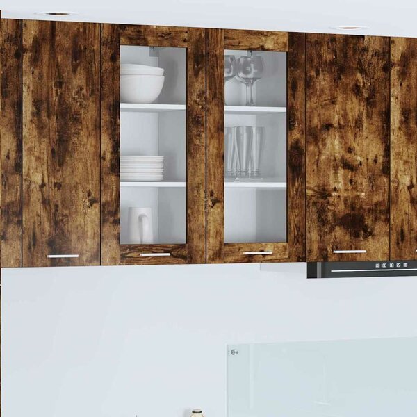VidaXL Függő szekrény Riga 2 pcs Füstölt tölgy 40 x 31 x 80 cm Faanyag