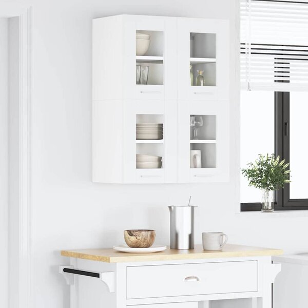 VidaXL Függő szekrény tárolóval 2 pcs Fehér 60 x 31 x 40 cm Faanyag