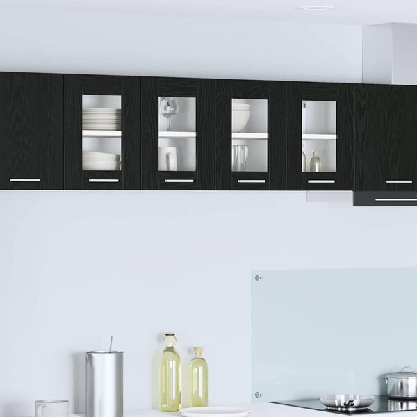 VidaXL Függő szekrény Riga 2 pcs Fekete tölgy 60 x 31 x 40 cm Faanyag