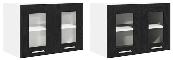 VidaXL Függő szekrény Riga 2 pcs Fekete tölgy 60 x 31 x 40 cm Faanyag