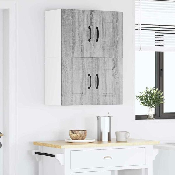 VidaXL Fali konyhaszekrény 2 pcs Szürke Sonoma 60 x 31 x 40 cm Faanyag