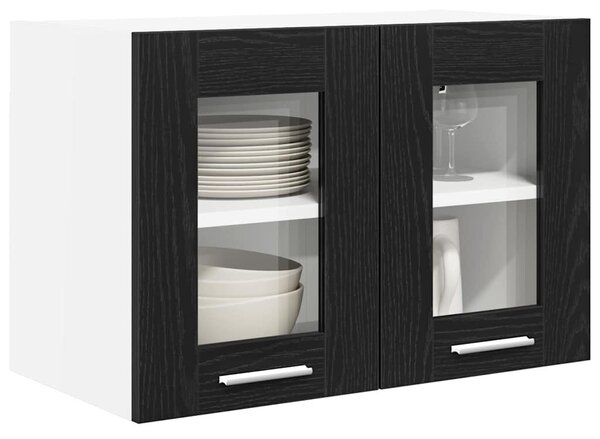 VidaXL Függő szekrény Riga 2 pcs Fekete tölgy 60 x 31 x 40 cm Faanyag