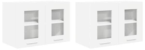 VidaXL Függő szekrény tárolóval 2 pcs Fehér 60 x 31 x 40 cm Faanyag
