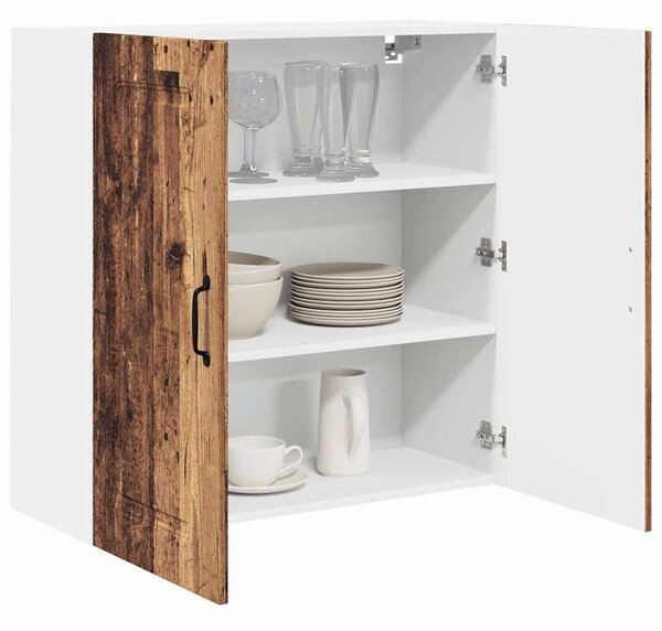 VidaXL Fali konyhaszekrény polcokkal Öreg fa 80 x 31 x 80 cm Faanyag