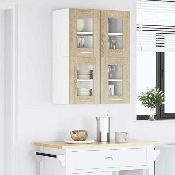 VidaXL Függő szekrény Riga 2 pcs Sonoma tölgy 60 x 31 x 40 cm Faanyag