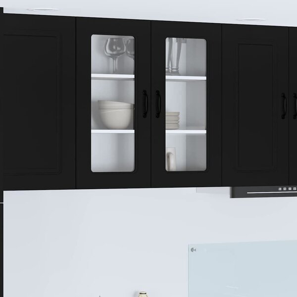 VidaXL Mosogatógép panel Kalmar Fekete 80 x 31 x 80 cm Faanyag