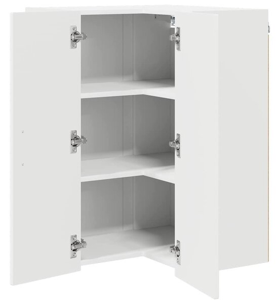 VidaXL Fali konyhaszekrény polcokkal Fehér 57 x 57 x 80 cm Faanyag