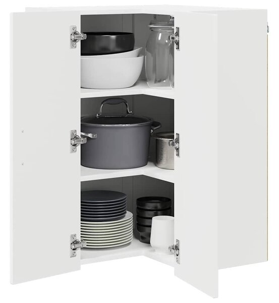 VidaXL Fali konyhaszekrény polcokkal Fehér 57 x 57 x 80 cm Faanyag