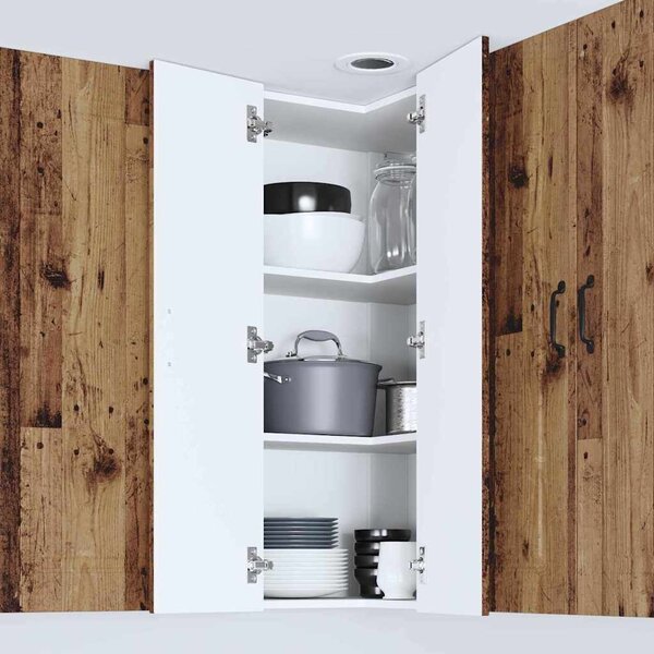VidaXL Fali konyhaszekrény polcokkal Öreg fa 57 x 57 x 100 cm Faanyag
