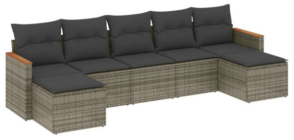 VidaXL Polyrattan Kerti Ülőgarnitúra - 7 részes - Szürke