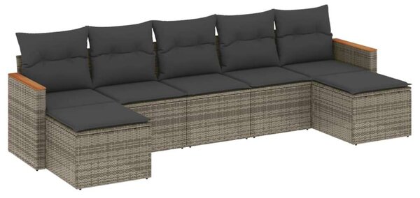 VidaXL Polyrattan Kerti Ülőgarnitúra - 7 részes - Szürke