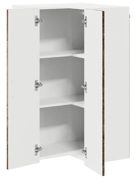 VidaXL Fali konyhaszekrény polcokkal Öreg fa 57 x 57 x 100 cm Faanyag