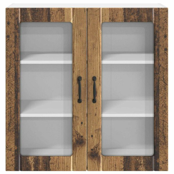 VidaXL Fali üveges szekrény LUCCA Antik Fa 80 x 31 x 80 cm Szerelt Fa