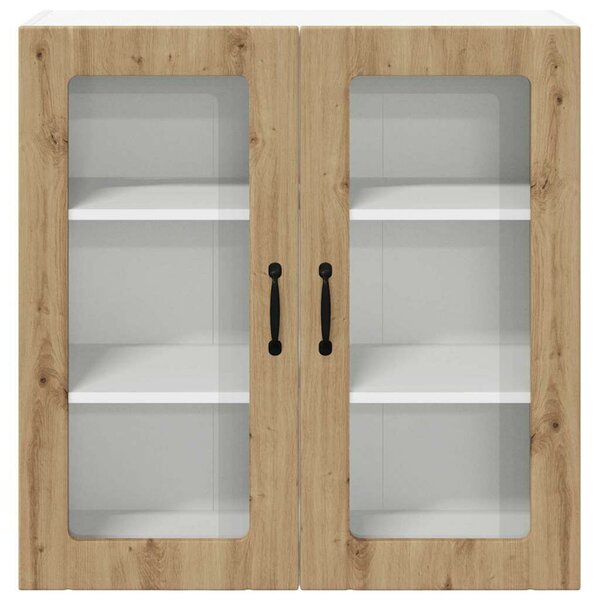 VidaXL Fali üveges szekrény LUCCA Kézműves Tölgy 80 x 31 x 80 cm