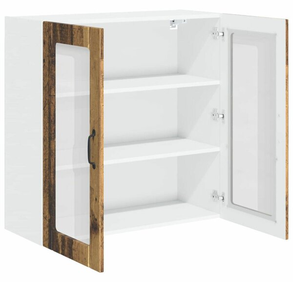 VidaXL Fali üveges szekrény LUCCA Antik Fa 80 x 31 x 80 cm Szerelt Fa