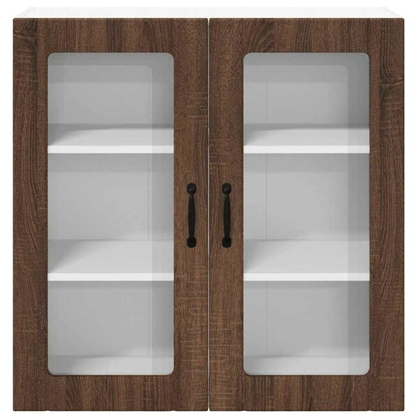 VidaXL Fali üveges szekrény LUCCA Barna Tölgy 80 x 31 x 80 cm