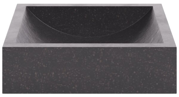 Fekete szögletes terrazzo asztali mosogató Kave Home Kuveni 45 x 40 cm