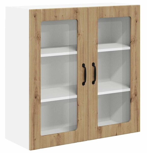 VidaXL Fali üveges szekrény LUCCA Kézműves Tölgy 80 x 31 x 80 cm
