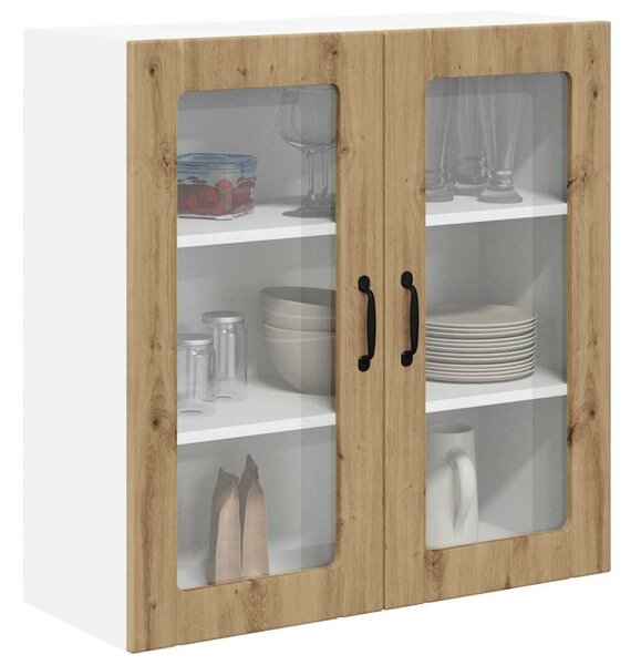 VidaXL Fali üveges szekrény LUCCA Kézműves Tölgy 80 x 31 x 80 cm