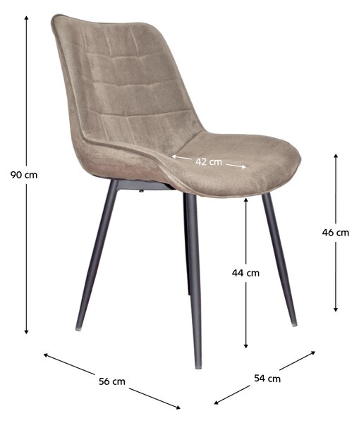 Szék, szürkésbarna taupe/fekete, SARIN