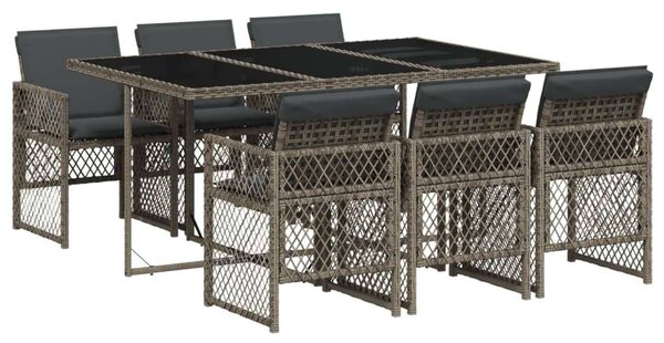 VidaXL Polyrattan Kerti Étkezőgarnitúra - 7 részes
