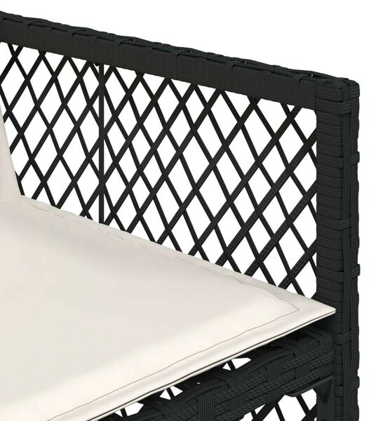 VidaXL 7 részes fekete polyrattan kerti étkezőgarnitúra párnával