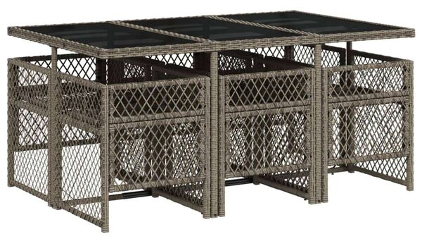 VidaXL Polyrattan Kerti Étkezőgarnitúra - 7 részes