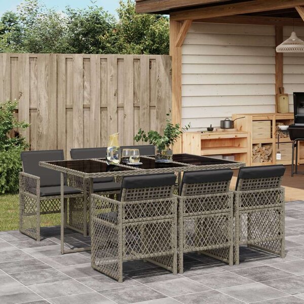 VidaXL Polyrattan Kerti Étkezőgarnitúra - 7 részes