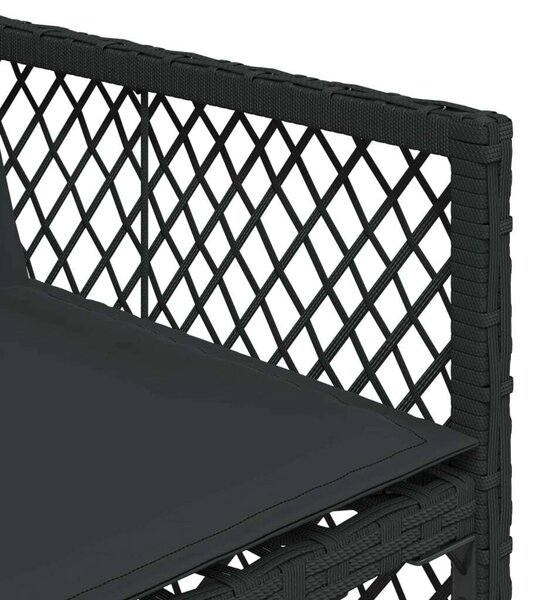 VidaXL Polyrattan Kerti Étkezőgarnitúra - 9 részes - Fekete