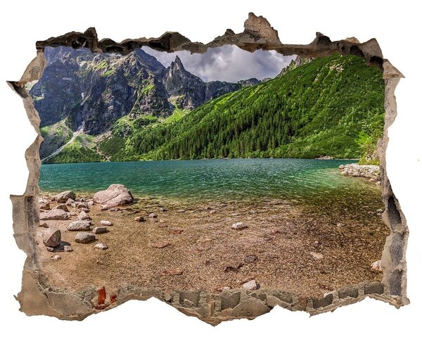 3d lyuk fal dekoráció Tó a hegyekben