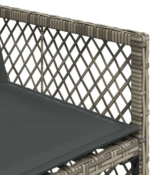 VidaXL Polyrattan Kerti Étkezőgarnitúra - 9 részes - Szürke