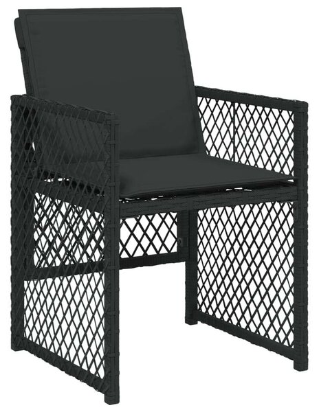 VidaXL Polyrattan Kerti Étkezőgarnitúra - 9 részes - Fekete