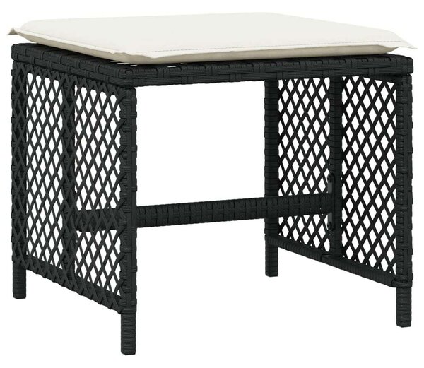 VidaXL Kerti Étkezőgarnitúra - 9 részes - Fekete Polyrattan
