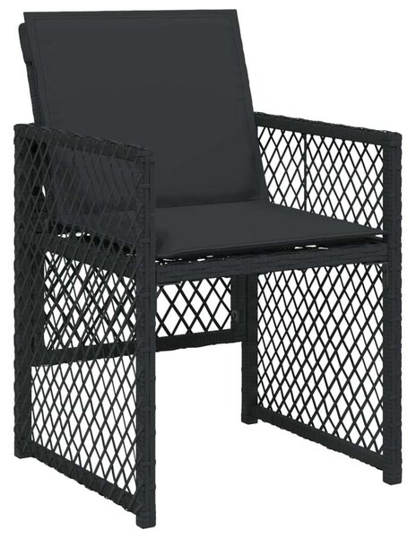 VidaXL Polyrattan Kerti Étkezőgarnitúra - 5 részes - Fekete