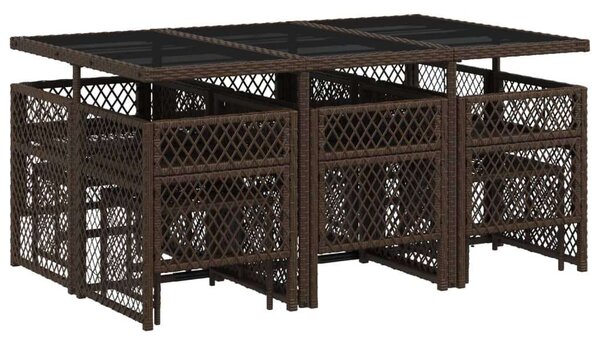 VidaXL 11 részes barna polyrattan kerti ülőgarnitúra párnákkal