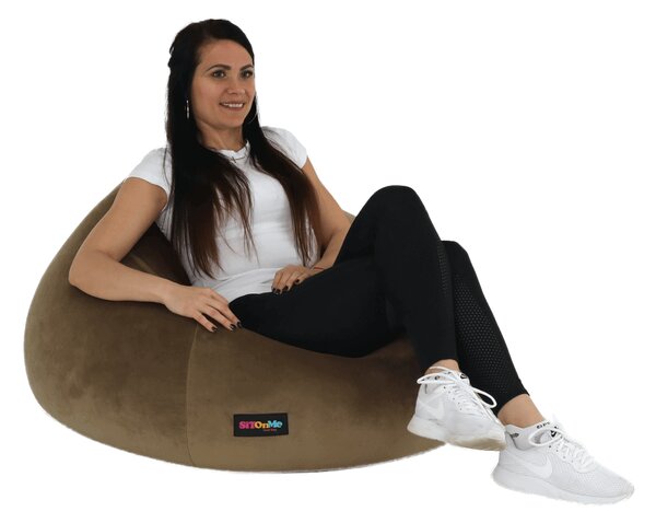 Babzsák, szürkésbarna TAUPE szövet, TRIKALO